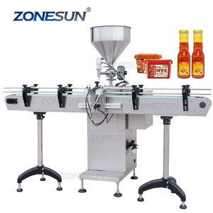 ZONESUN Automatic Servo Motor Hot Sauce Ketchup Jam Jar Lotion Cosmetic Cream Shampoo Honey Bottle  Liquid Paste Filling Machine