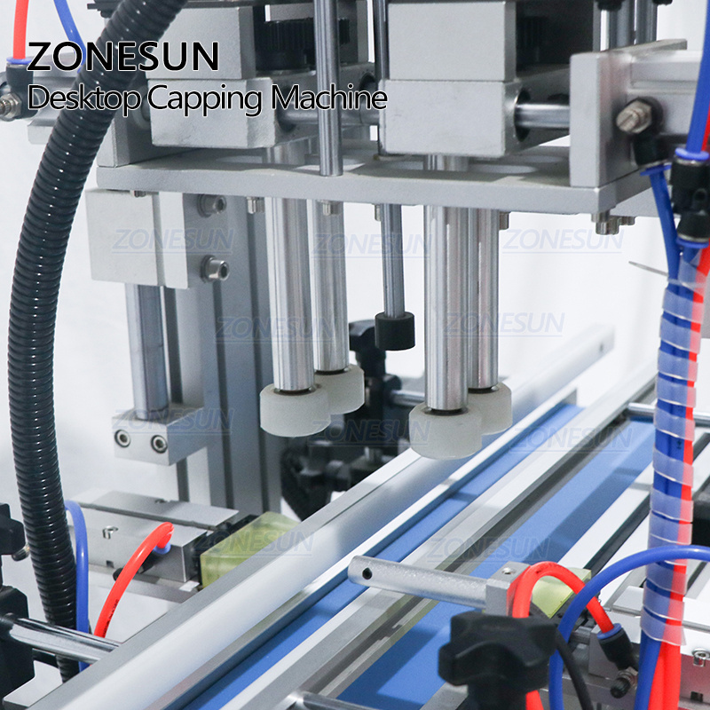 ZONESUN ZS-XG1860 Desktop Automatic Plastic Round Spray Bottle Screw Capper Lid Capping Machines For Glass Beverage Water Bottle