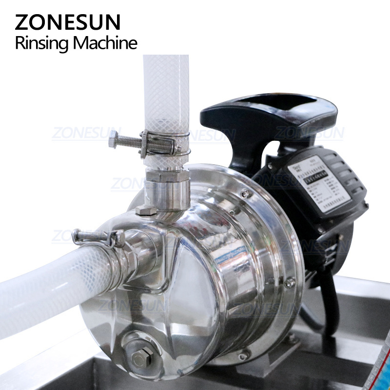 ZONESUN ZS-WB2S Semi-automatic Milk Wine Beverage Bottle Washer Plastic Glass PET Bottle Rinsing Washing Cleaning Machine