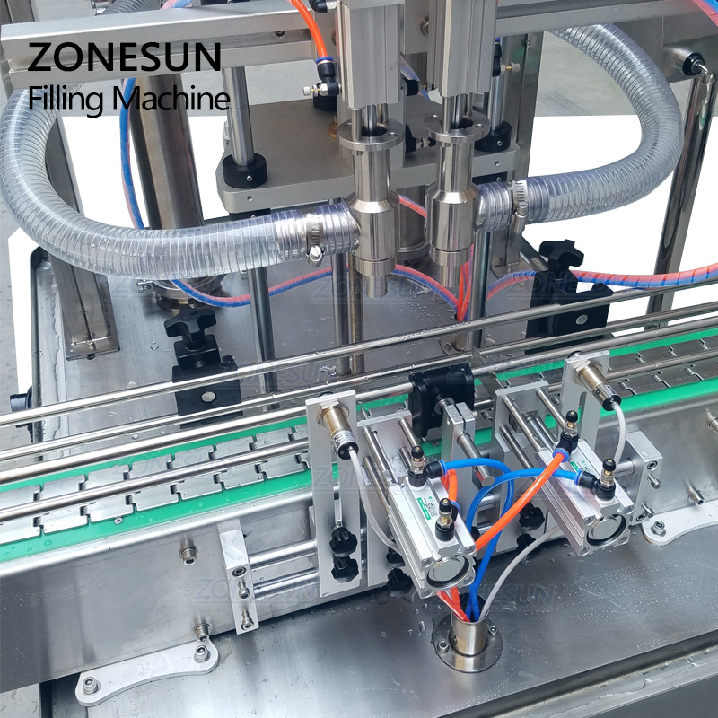 ZONESUN ZS-YT2T-2P 2 Heads Paste Palm Essential Edible Olive Oil Plastic Spray Bottle Liquid Auto Filling Machine