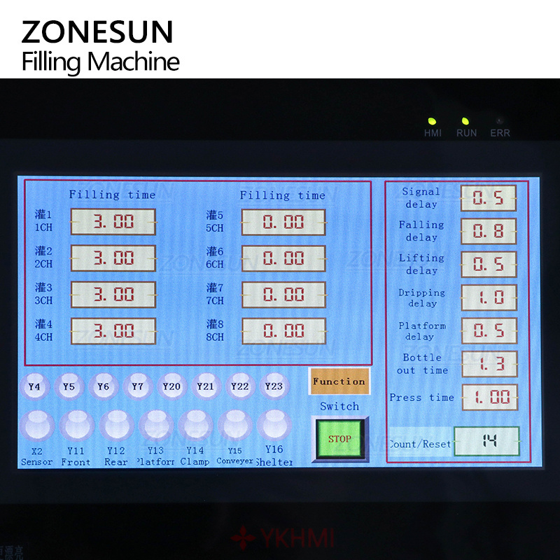 ZONESUN Magnetic Pump Glass Bottle Water Automatic Fluid Perfume Essential Oil Liquid Soap Filling Machines With Conveyor