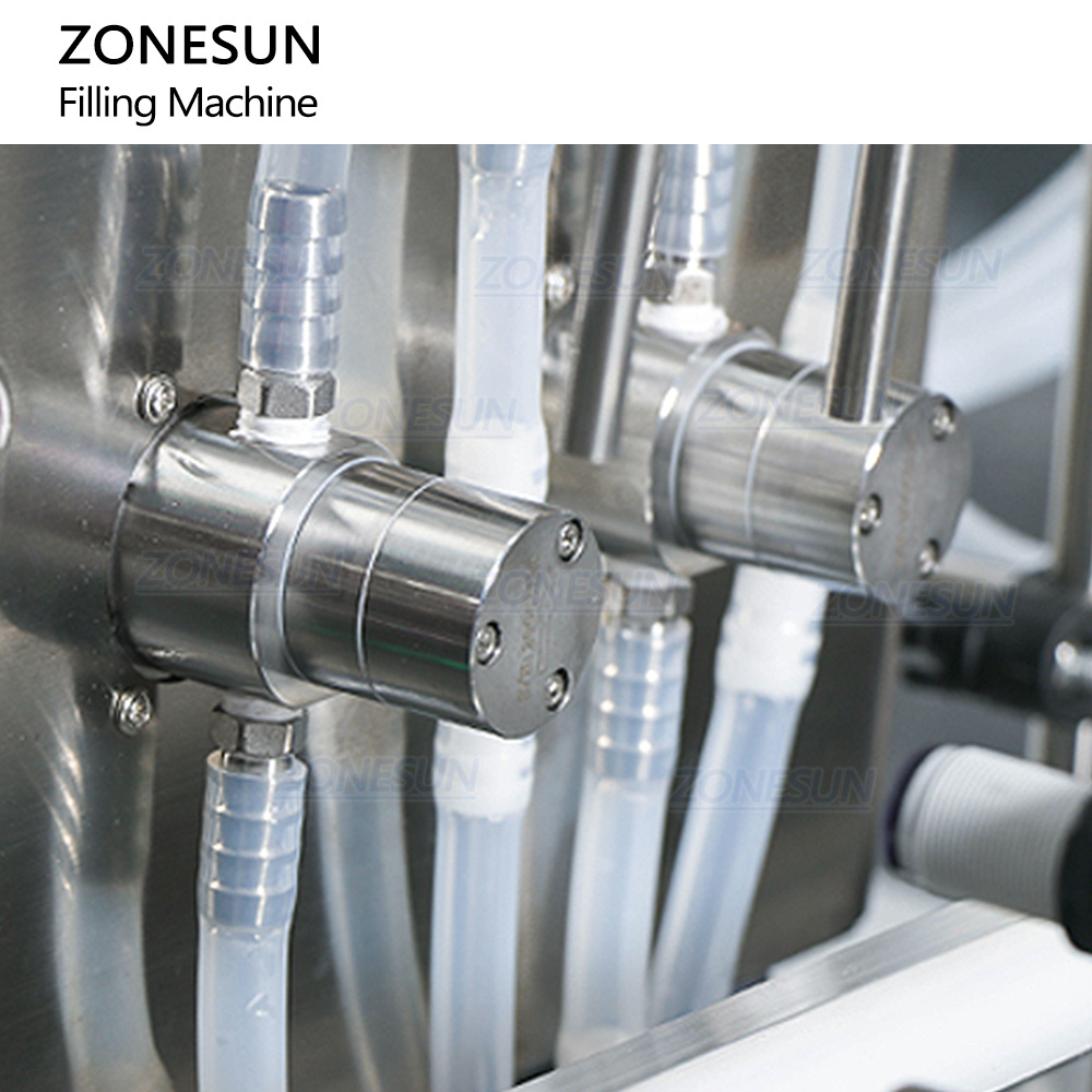 ZONESUN 4 Heads 0-1000ML Automatic Magnetic Pump Liquid Bottles Water Filler Essential Oil Perfume Filling machine