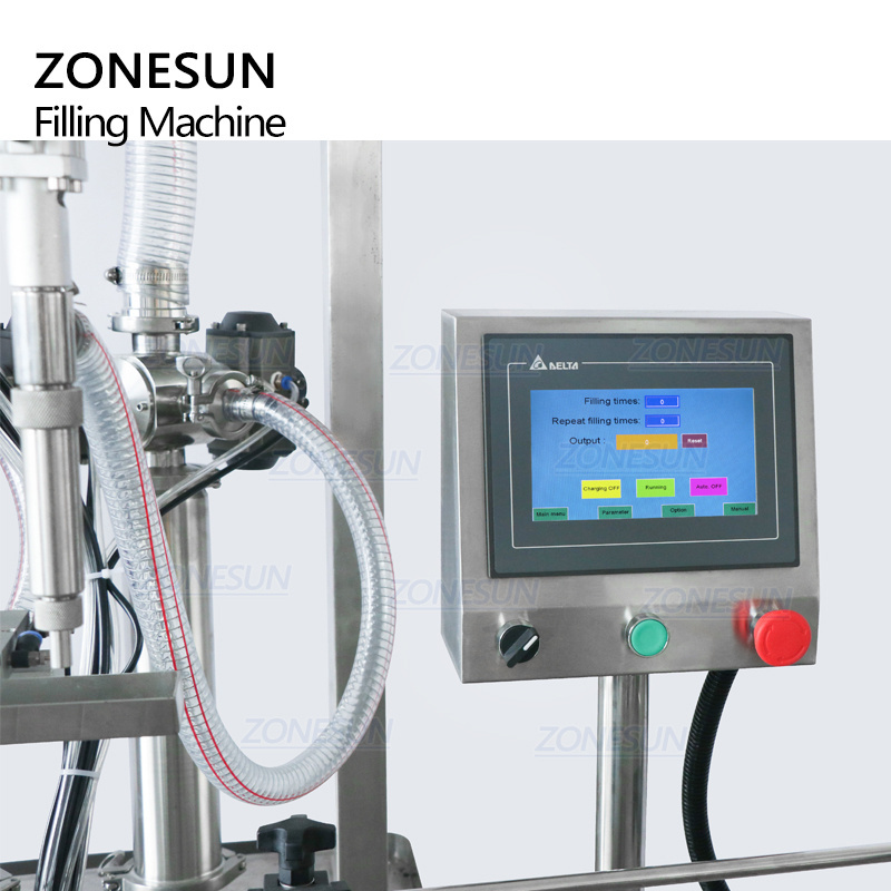 ZONESUN ZS-YT2T-2P 2 Heads Paste Palm Essential Edible Olive Oil Plastic Spray Bottle Liquid Auto Filling Machine