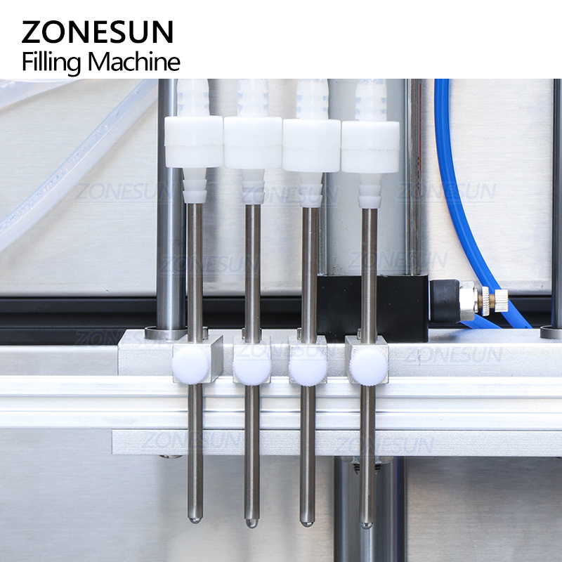 ZONESUN Magnetic Pump Glass Bottle Water Automatic Fluid Perfume Essential Oil Liquid Soap Filling Machines With Conveyor