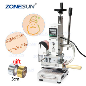 ZONESUN ZS110 Manual Workbench Digital Hot Foil Stamping Machine Leather Embossing Bronzing Tool Wood PVC Paper DIY Press