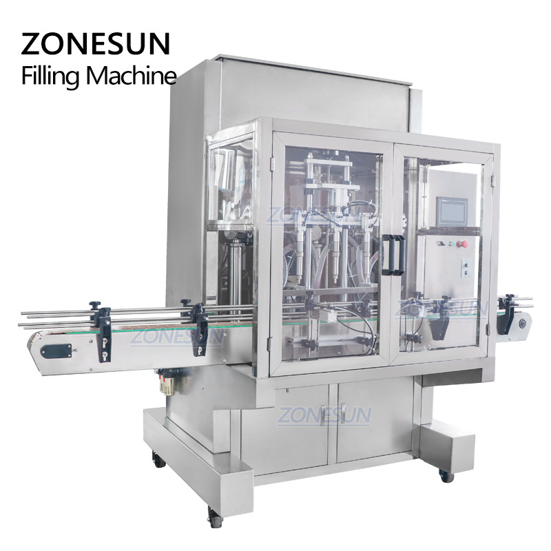 ZONESUN Servo Sauce Ghee Piston Honey Oil Paste Automatic Quantitative Peanut Butter Perfume Glass Bottles Filling Machines