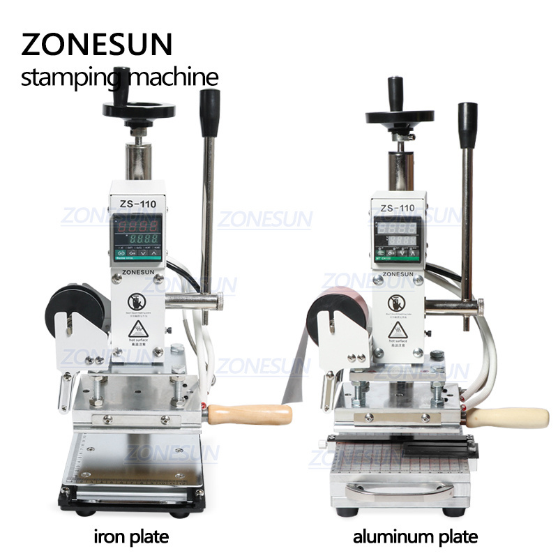 ZONESUN ZS110 Manual Workbench Digital Hot Foil Stamping Machine Leather Embossing Bronzing Tool Wood PVC Paper DIY Press