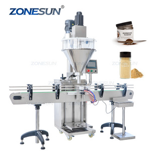 ZONESUN Automatic Auger Tea Powder Chemical Dry Powder Bottle Quantitative Filling Machine Powder Packaging Machine