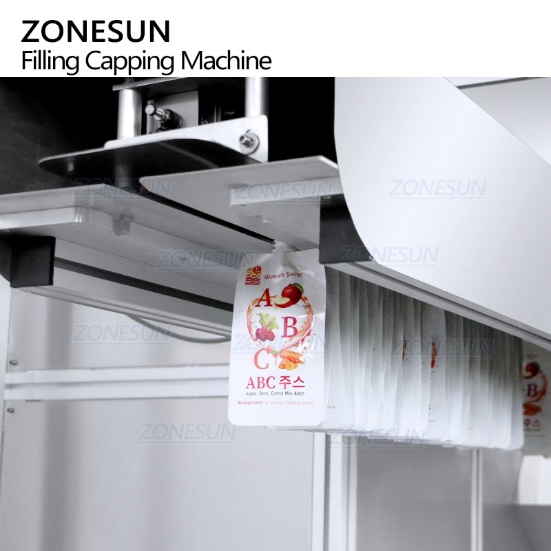 ZONESUN ZS-ASP2 Automatic Spout Pouch Yogurt Piston Pump Beverage Liquid Liquid Filling Capping Machine For Juice