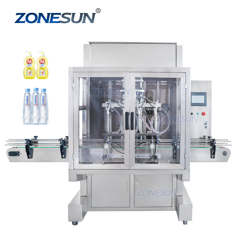 ZONESUN Servo Sauce Ghee Piston Honey Oil Paste Automatic Quantitative Peanut Butter Perfume Glass Bottles Filling Machines