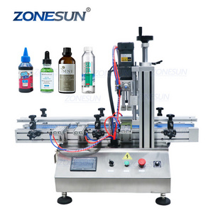 ZONESUN ZS-XG1860 Desktop Automatic Plastic Round Spray Bottle Screw Capper Lid Capping Machines For Glass Beverage Water Bottle