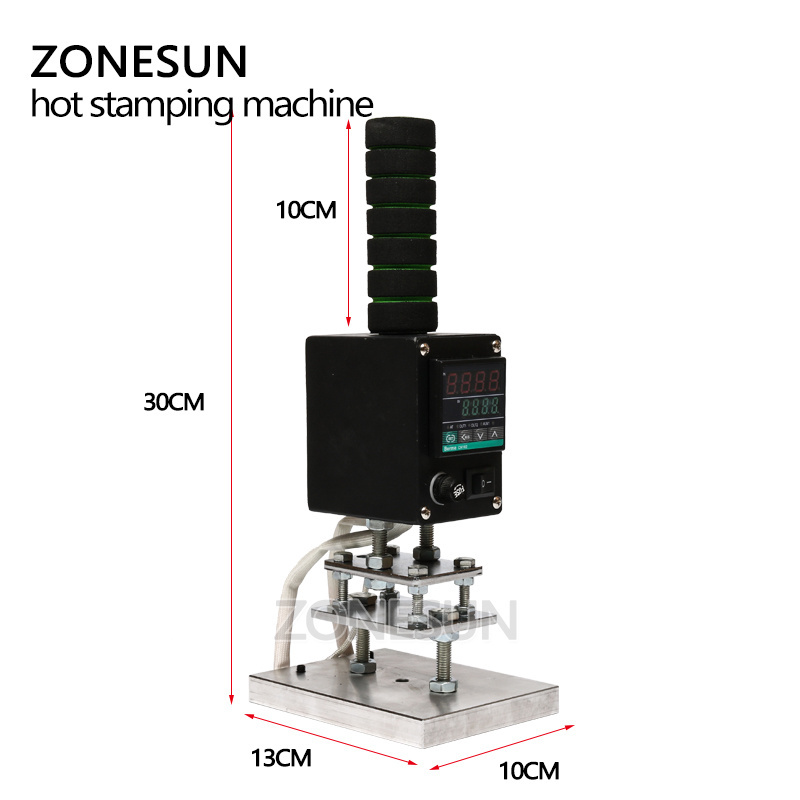 ZONESUN 10*13cm Hot Stamping Machine leather cake branding machine