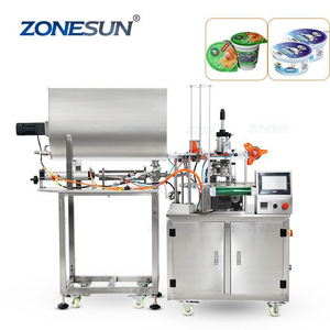 ZONESUN ZS-FS600 Automatic Rotary Paste Honey Ice Cream Yogurt Jam Cup Filling Sealing Packaging Machine