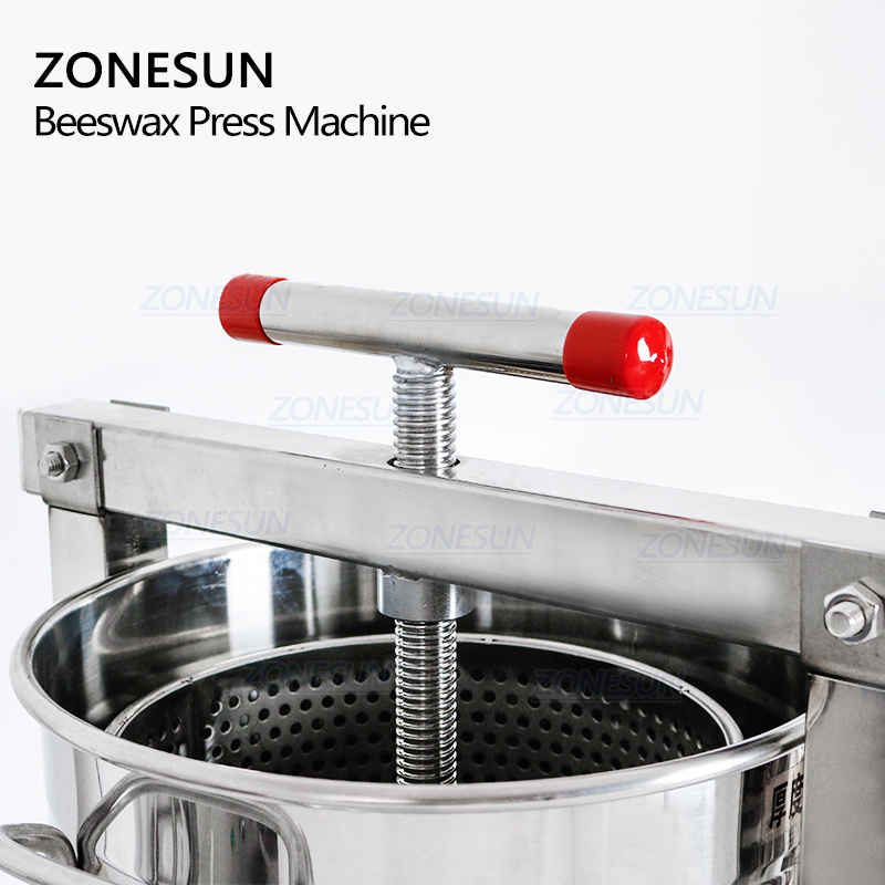 ZONESUN Stainless Steel Honey Pressing Household Solid Honey Presser Bee Wax Beekeeping Equipment Honey Press Machine