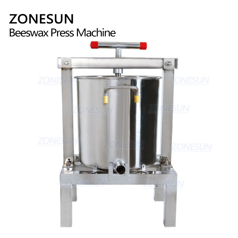 ZONESUN Stainless Steel Honey Pressing Household Solid Honey Presser Bee Wax Beekeeping Equipment Honey Press Machine