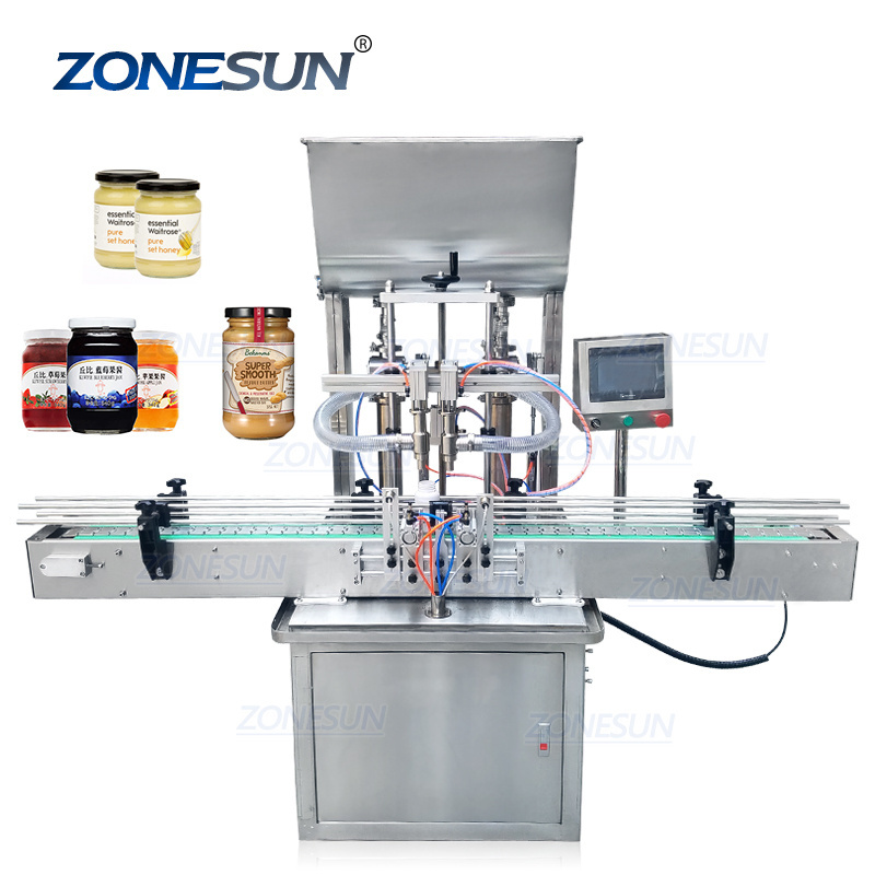 ZONESUN ZS-YT2T-2P 2 Heads Paste Palm Essential Edible Olive Oil Plastic Spray Bottle Liquid Auto Filling Machine