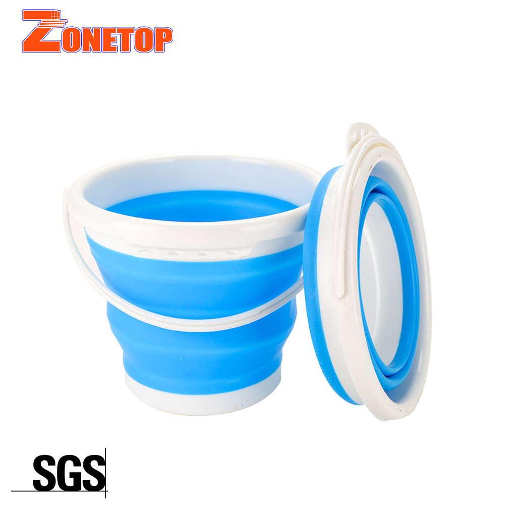 Food Grade 3 L 5 Litre 10 Liter Lightweight Space Saving TPU Soft Plastic Foldable Portable Silicone Ice Bucket