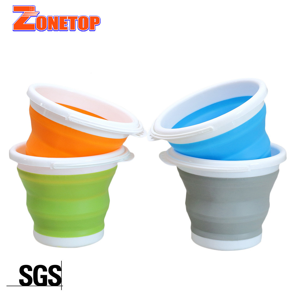 Food Grade 3 L 5 Litre 10 Liter Lightweight Space Saving TPU Soft Plastic Foldable Portable Silicone Ice Bucket