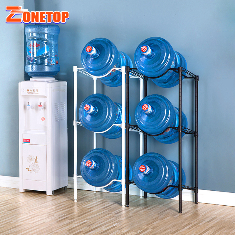 Factory Direct Sale 5 Gallon Water Drum Rack / 2 Tiers Display Shelf Guangdong / Metal Iron Storage Rack