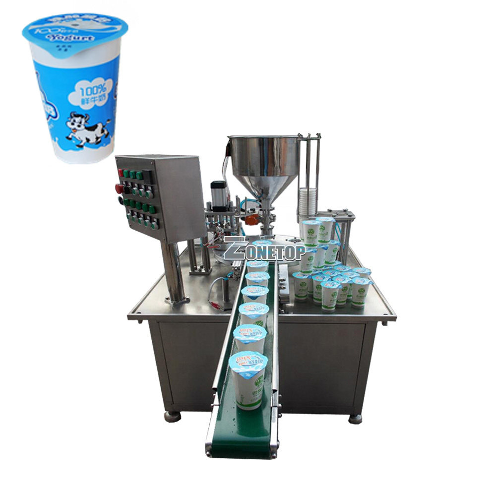 Hot Sale Rotary Type Automatic kcup Juicer Fruit Juice Jelly Mineral Water Pudding Yogurt Yoghurt Cup Filling Sealing Machine