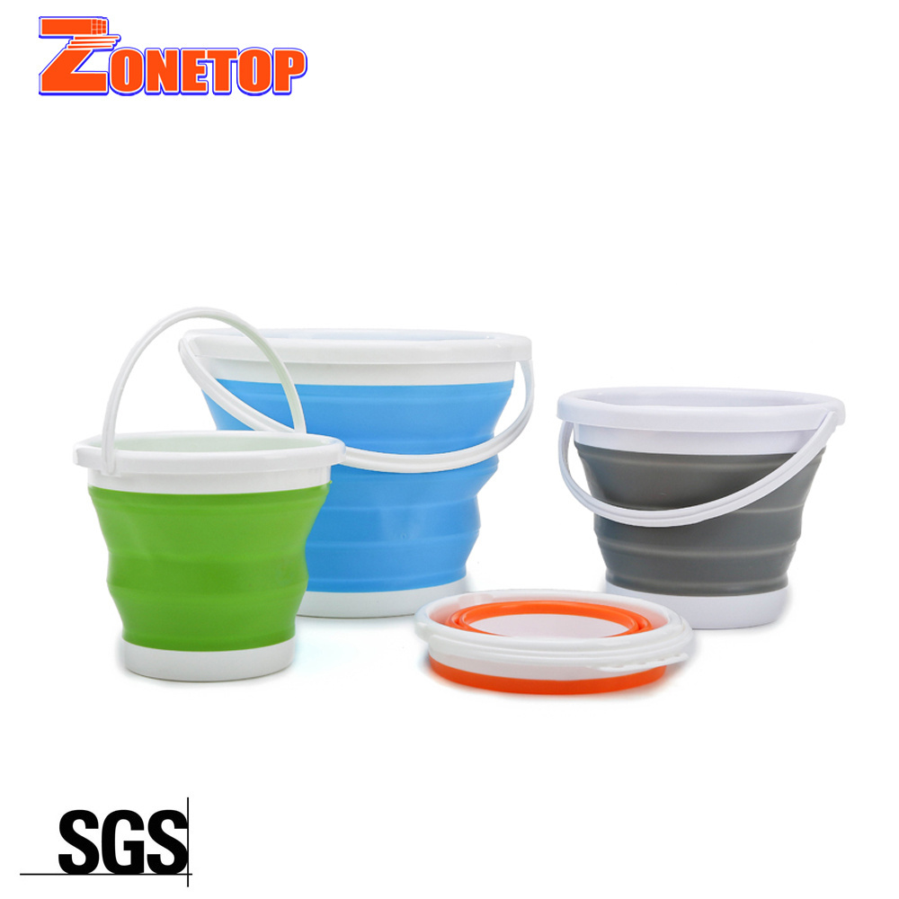 Food Grade 3 L 5 Litre 10 Liter Lightweight Space Saving TPU Soft Plastic Foldable Portable Silicone Ice Bucket