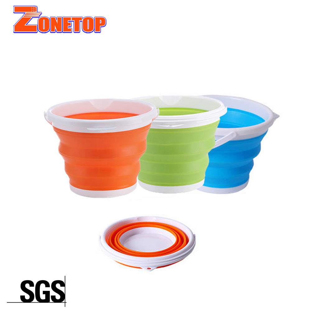 Food Grade 3 L 5 Litre 10 Liter Lightweight Space Saving TPU Soft Plastic Foldable Portable Silicone Ice Bucket