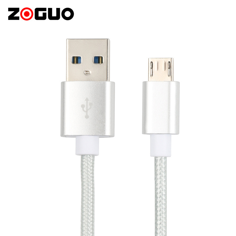 High Quality Standard 1m White PVC USB Cable Fast Charging and Data Sync Cables for Android Mobile Phone