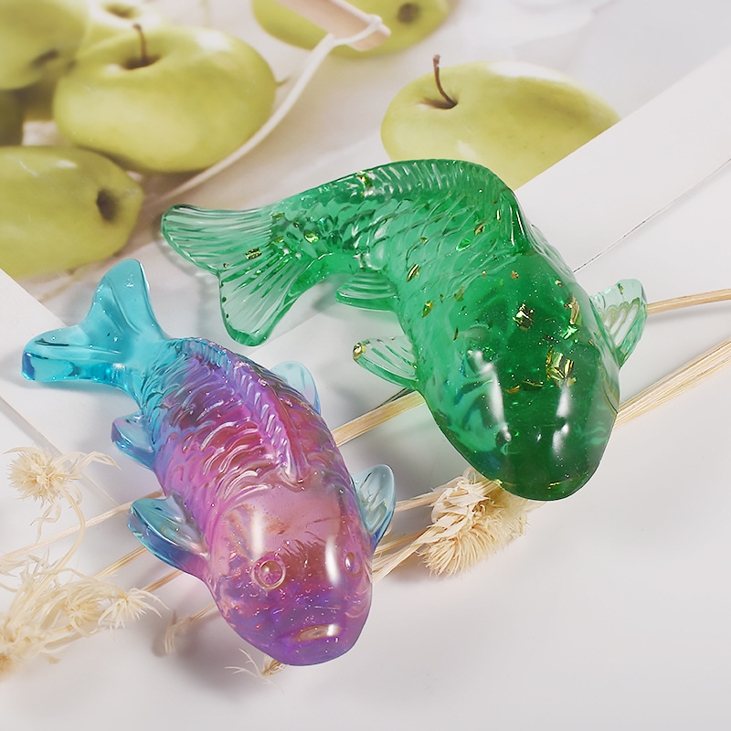 DIY Decoration Crystal Drop Glue 3D Stereoscopic Resin Carp Goldfish Candle Aroma Plaster Silicone Mold