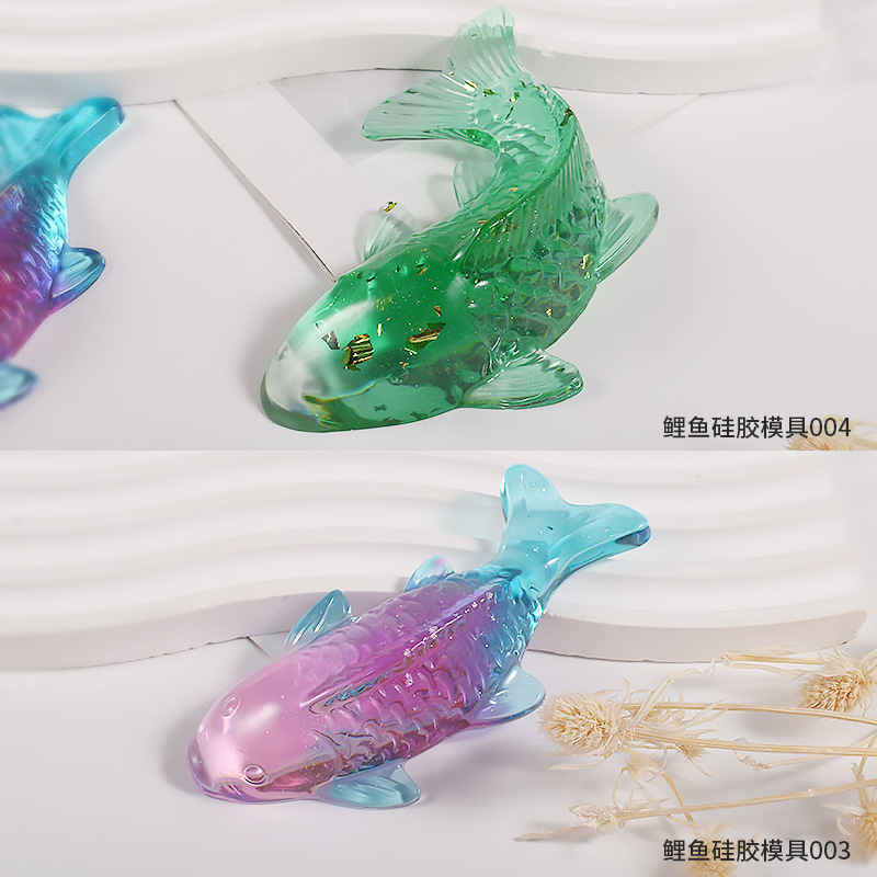 DIY Decoration Crystal Drop Glue 3D Stereoscopic Resin Carp Goldfish Candle Aroma Plaster Silicone Mold