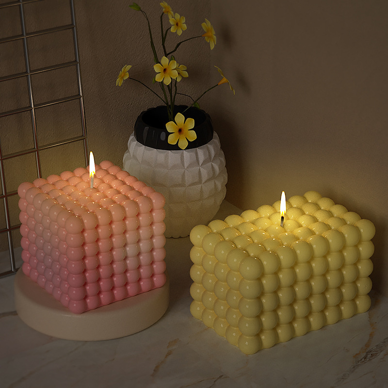 Cube Bubble Ball Candle Mold Geometric Wax DIY Epoxy Resin Soap Gypsum Chocolate Mould Soy Candle Making Fondant Molds