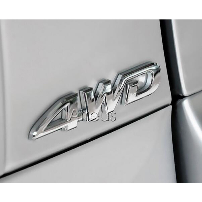 3D 4WD 4x4 Universal Metal Car Stickers Rear Trunk Fender Emblem Decal For Toyota Corolla Rav4 Audi