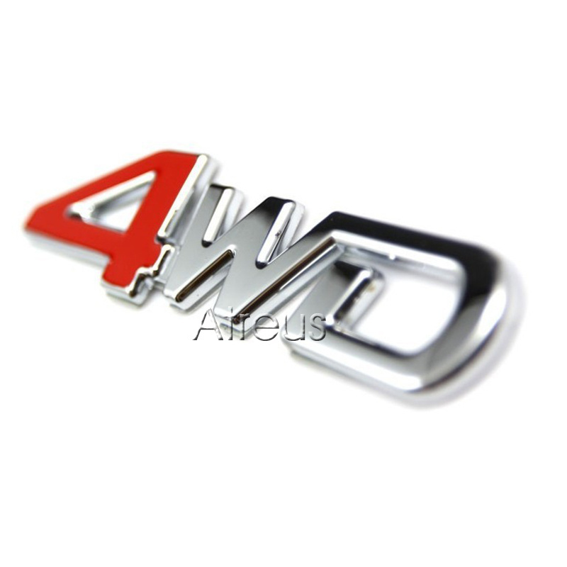 3D 4WD 4x4 Universal Metal Car Stickers Rear Trunk Fender Emblem Decal For Toyota Corolla Rav4 Audi