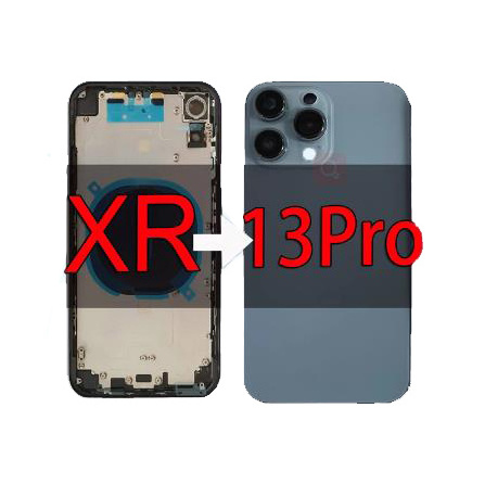 For iPhone XR Housing To 13 Pro Back Cover Case Fully Compatible With iPhone XR Free SIM Tray Side Key Parts Housing Repair