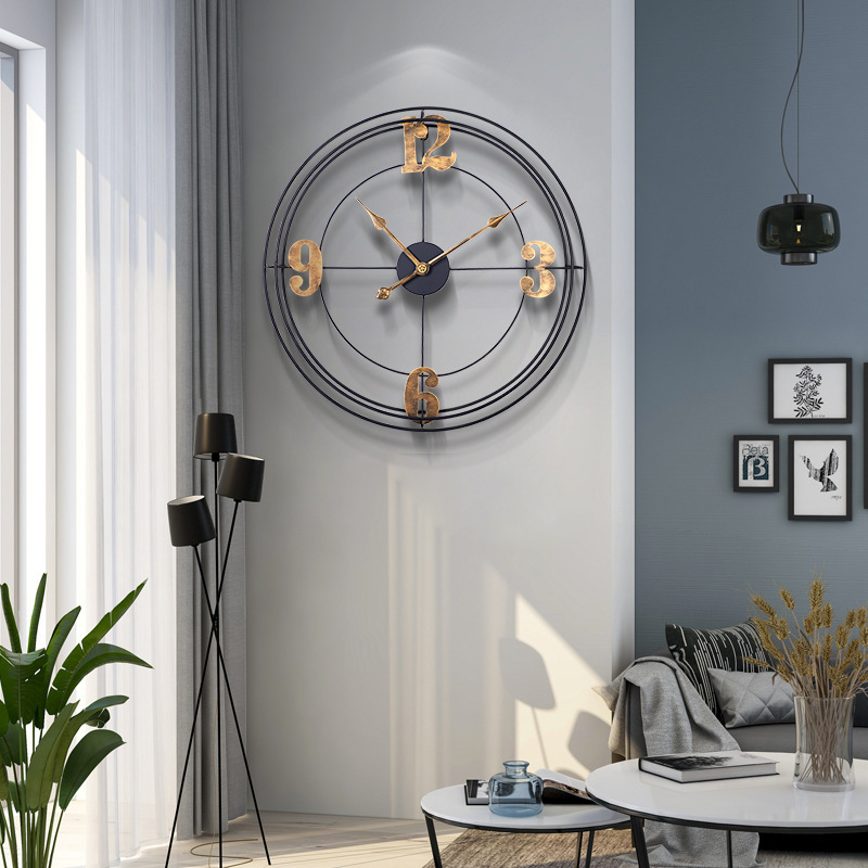 classic retro style 3D transparent custom big digital nordic glass mirror wall clock