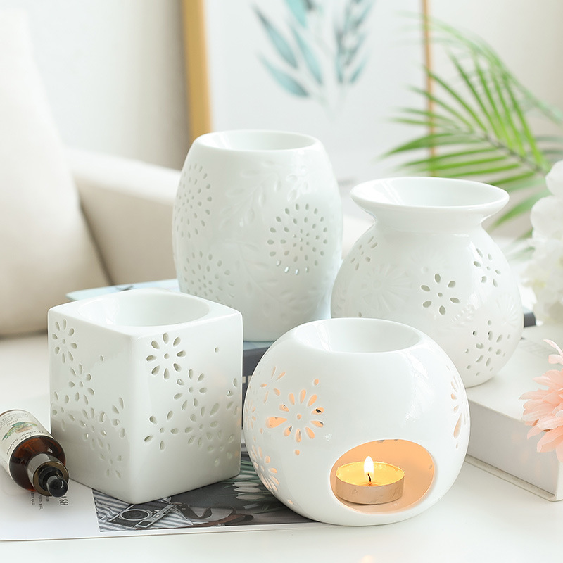 Small Unique Ceramic Candlestick Holders Scented Diffuser Candle Holder Wax Melts Burner For Home decor