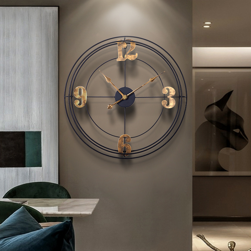 classic retro style 3D transparent custom big digital nordic glass mirror wall clock