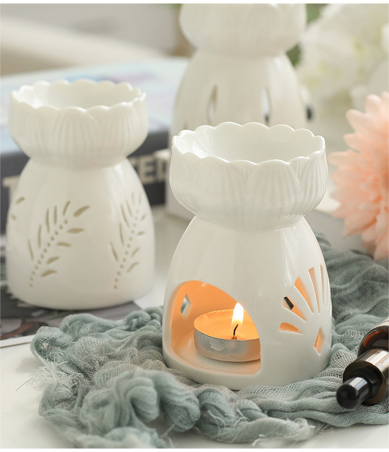 Small Unique Ceramic Candlestick Holders Scented Diffuser Candle Holder Wax Melts Burner For Home decor