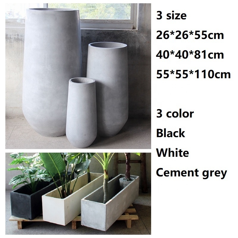 Home & Garden Light Concrete Fiberglass Flower Pots Cement Planter Pot