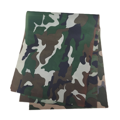 Hot selling 210T camo printed 100% polyester taffeta lining  fabric PA coated waterproof polyester taffeta fabric for jacket