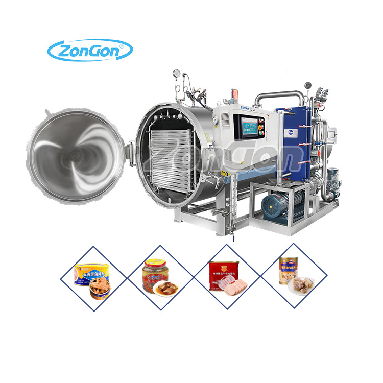 Factory Price Hot Water Pump Canner Pressure Cooker Can Pouched Foods Juice Sterilizer Retort autoclave machine