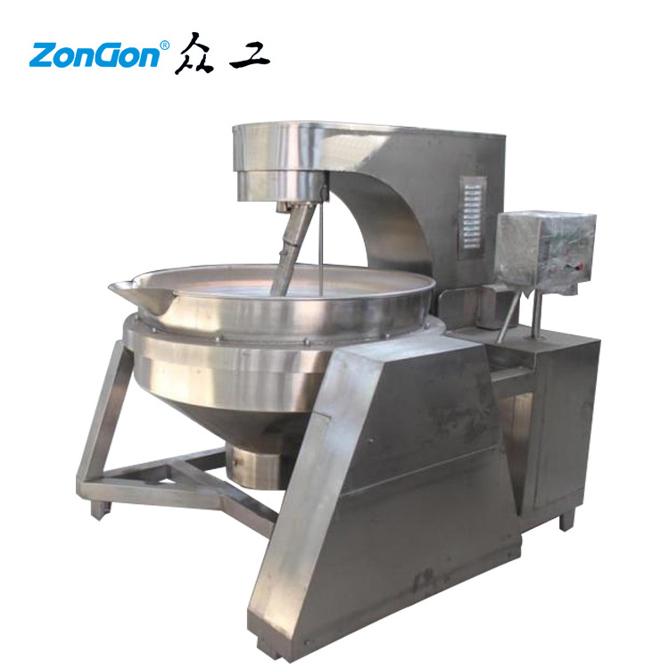 Industrial Automatic Gas Cooking Mixer Machine Electric Jacketted Kettle With Mixer For Hummus Halwa Surimi Biryani