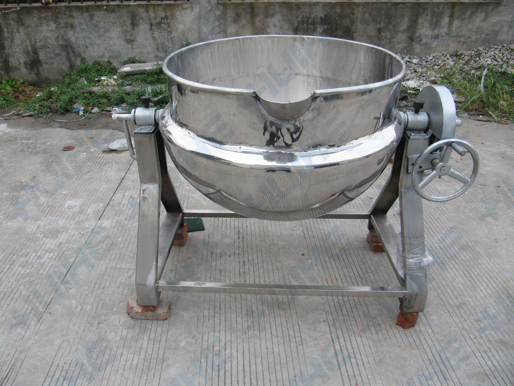 stainless steam tilting boiling pan porridge cooking sugar mixer jacketed kettle