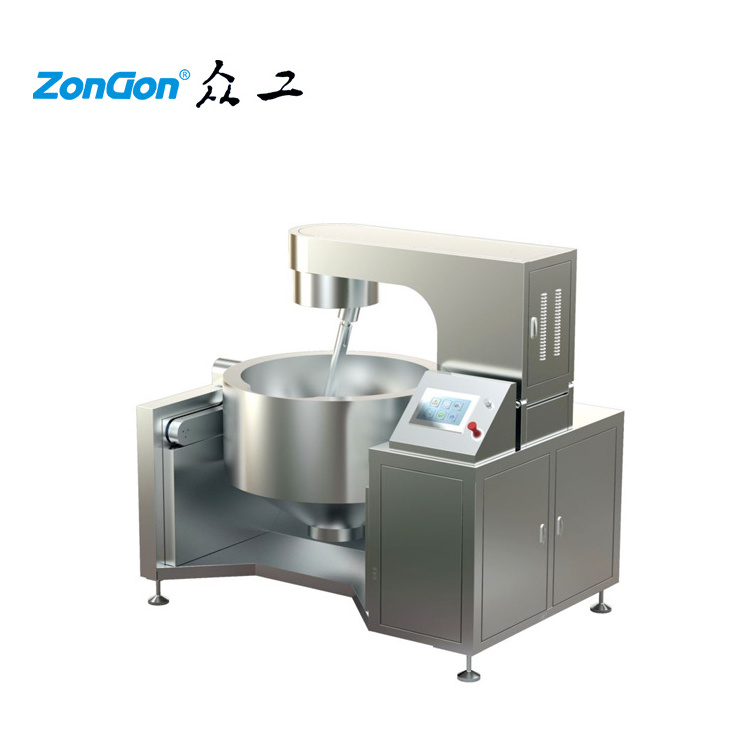 Industrial Automatic Gas Cooking Mixer Machine Electric Jacketted Kettle With Mixer For Hummus Halwa Surimi Biryani