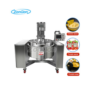 SUS304 Electric Meat Planetary Cooking Kettle with Mixer Automatic Cooking Machine 200L Steam Jacketed Cooking Kettle