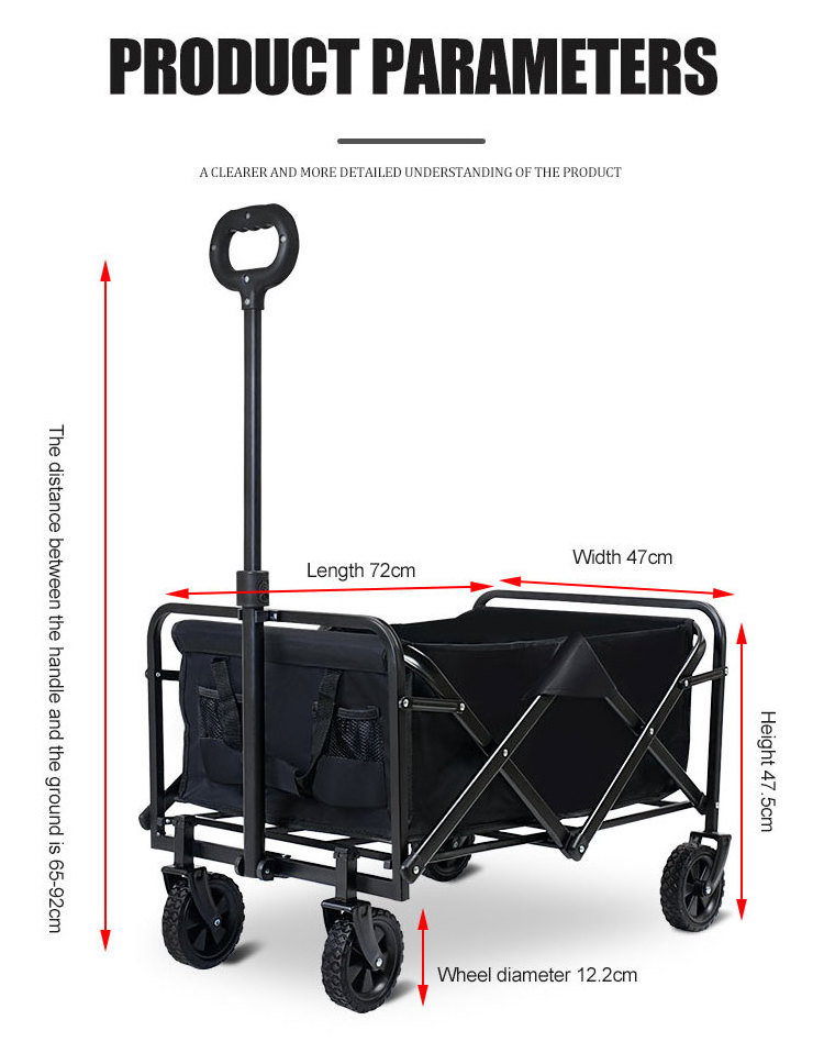 Hot selling custom big wheels Foldable beach wagon for hiking beach