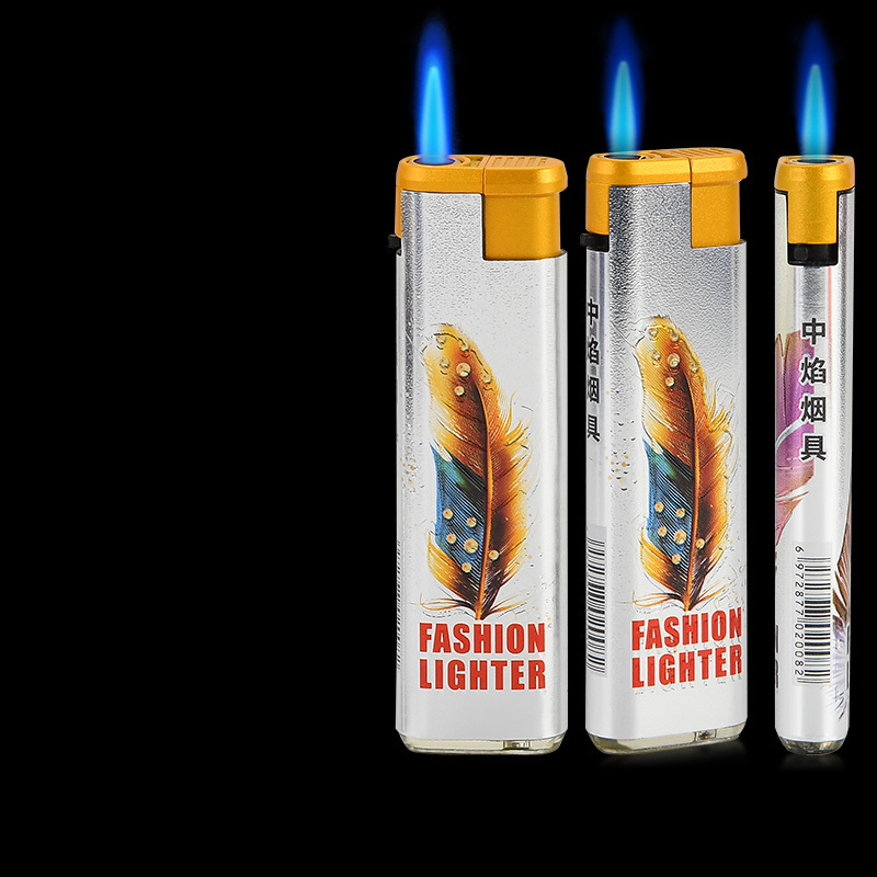 Strong Jet Blue Flame Lighter for Cigarette Gift box Refillable Touch Electronic Gas Lighter with Custom Logo Outdoor Lighter