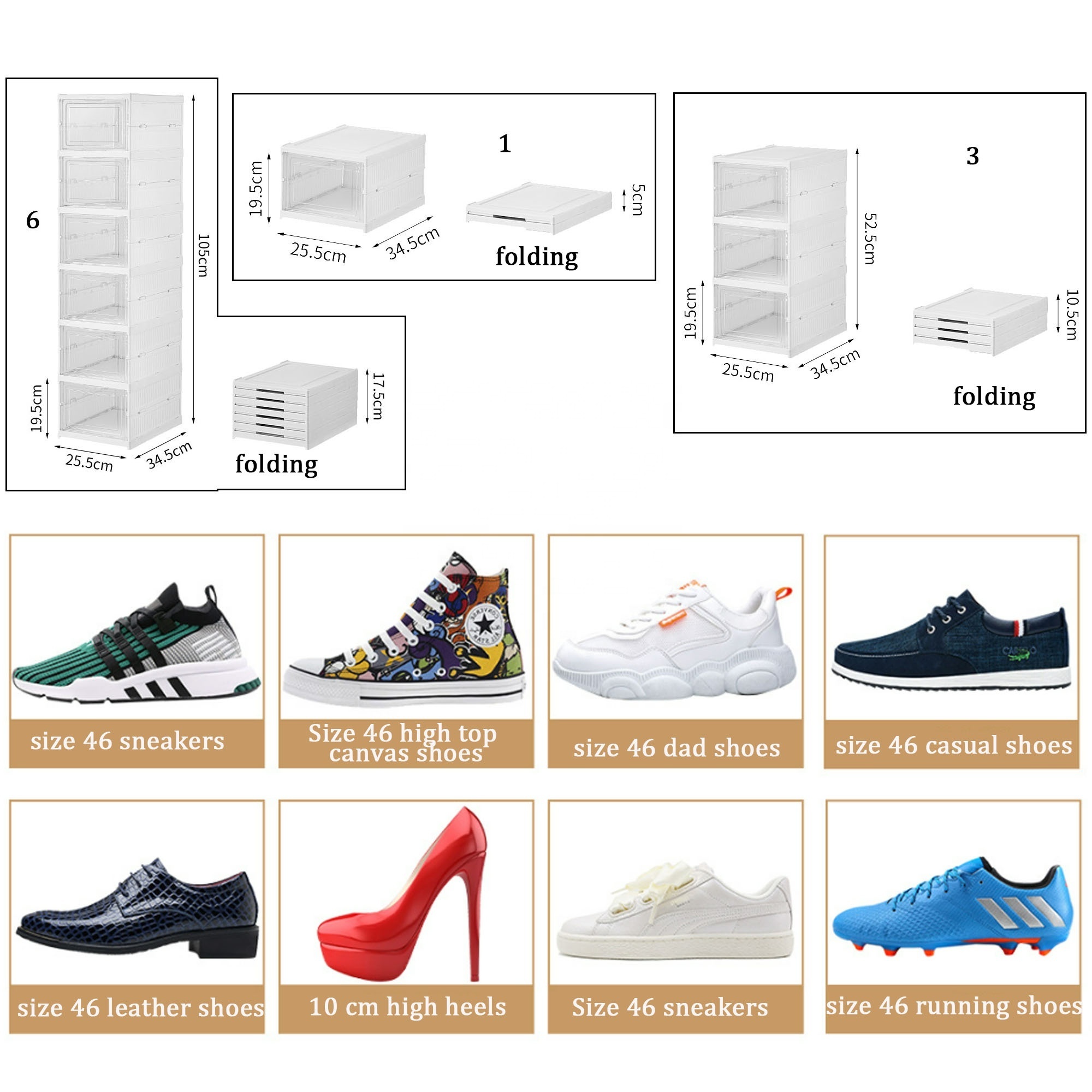 2023 Shoe Box Manufacturers Wholesale multipurpose collapsible folding shoe rack plastic PS stand foldable cabinet shoe racks