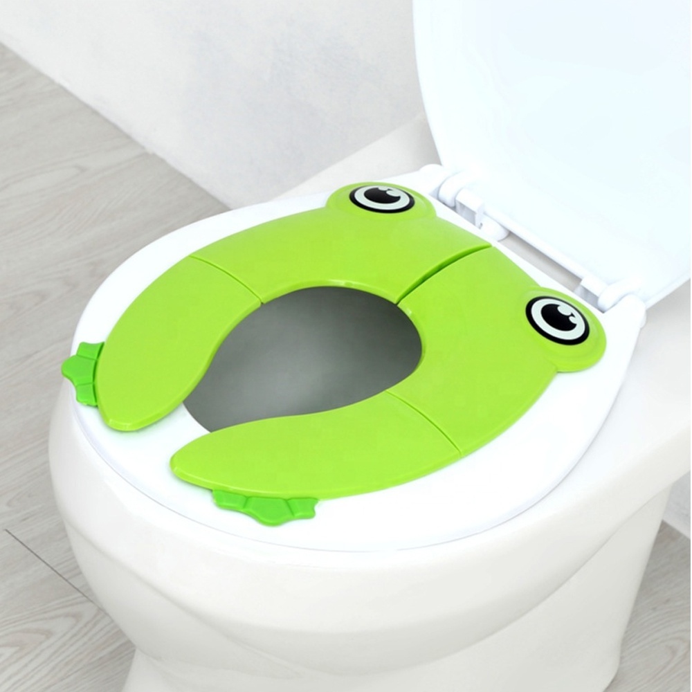 Factory Wholesale Baby Potty Chair Plastic Toilet Seat Cute Frog Soft Baby Training Toilet Seat