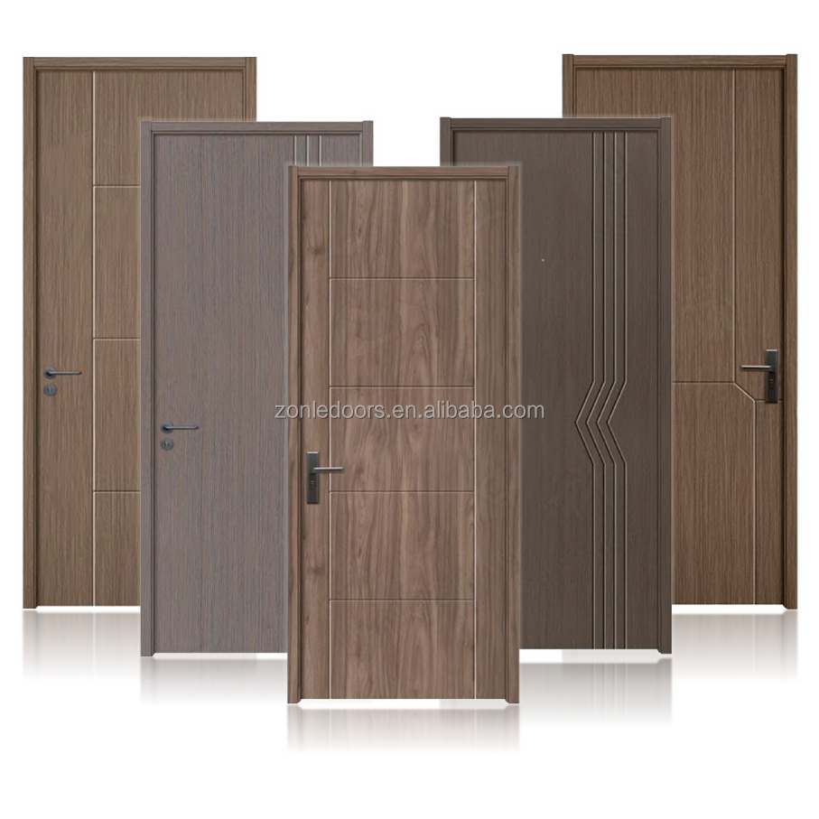 Polymer interior doors frame waterproof others bathroom doors sets hotel WPC door with smart lock