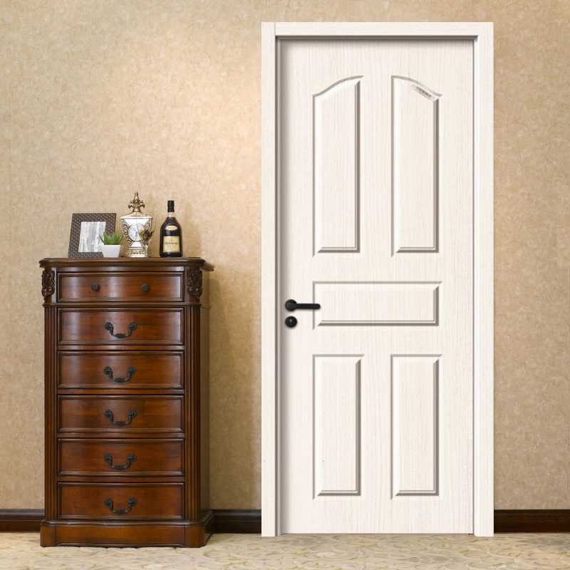 Simple Other OAK White Primed 6 Panels Soundproof Door Solid Composite Wood Melamine Interior Doors Design Price